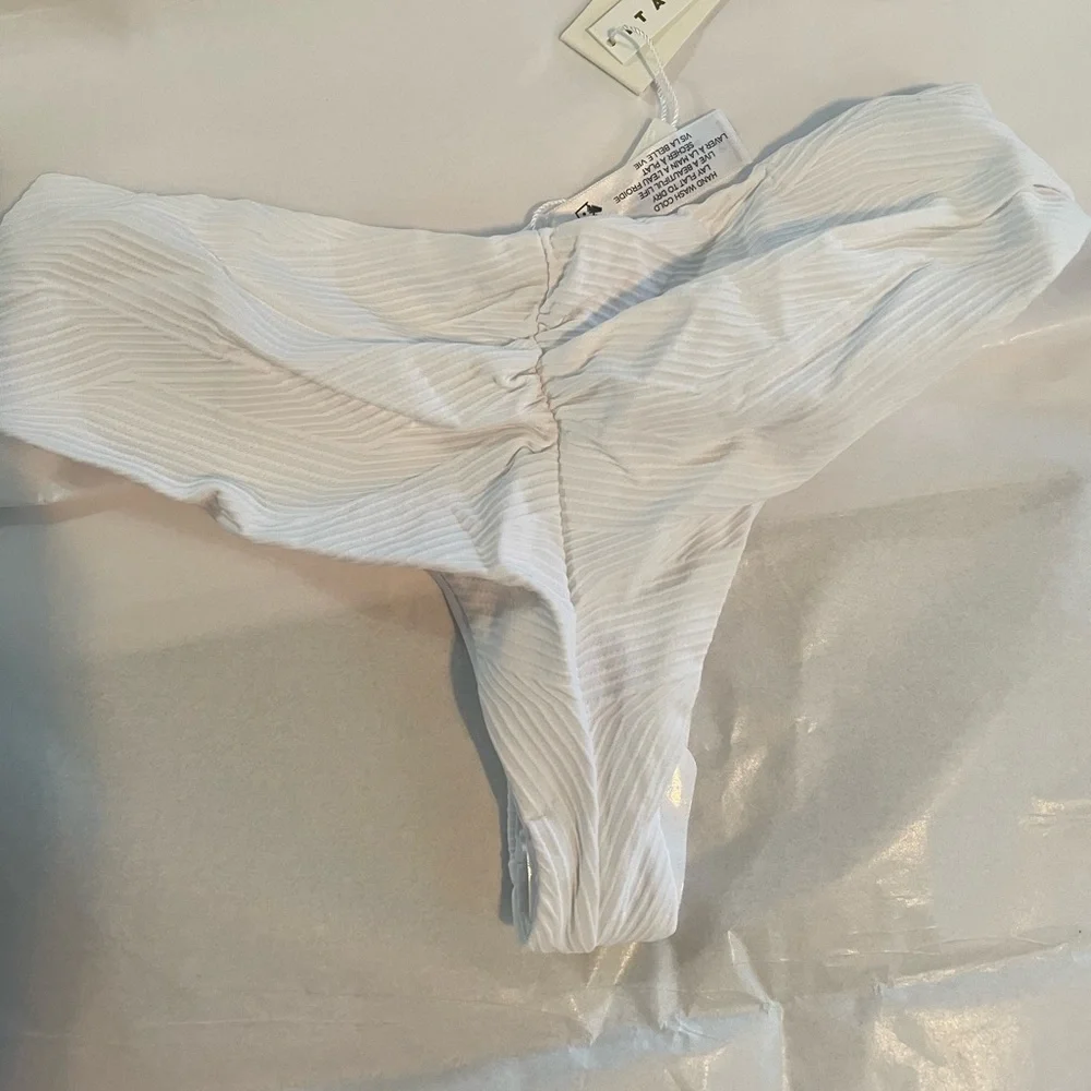 LAST ONE!! NWT cheeky white texture bikini bottoms - Picture 3 of 3